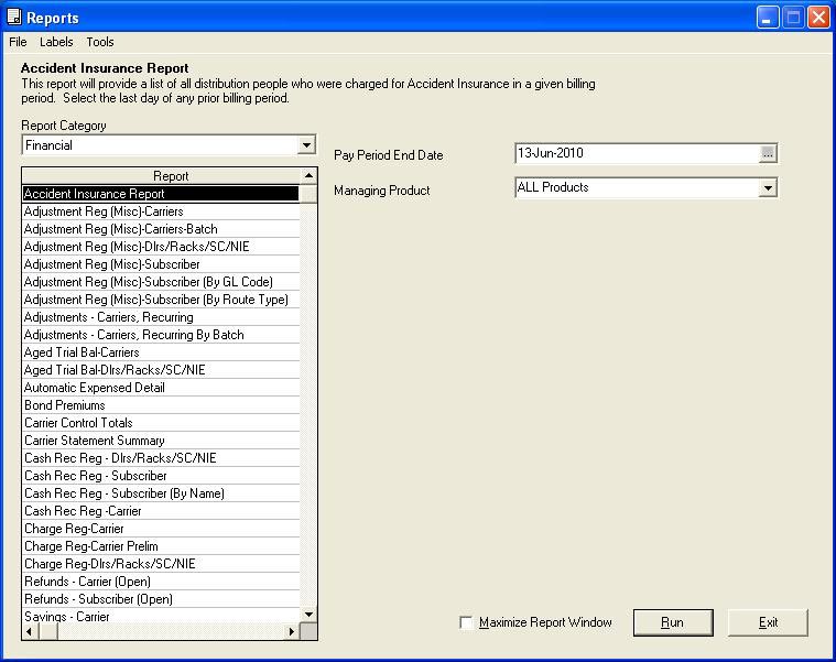 Falcon Circulation - Reports 1